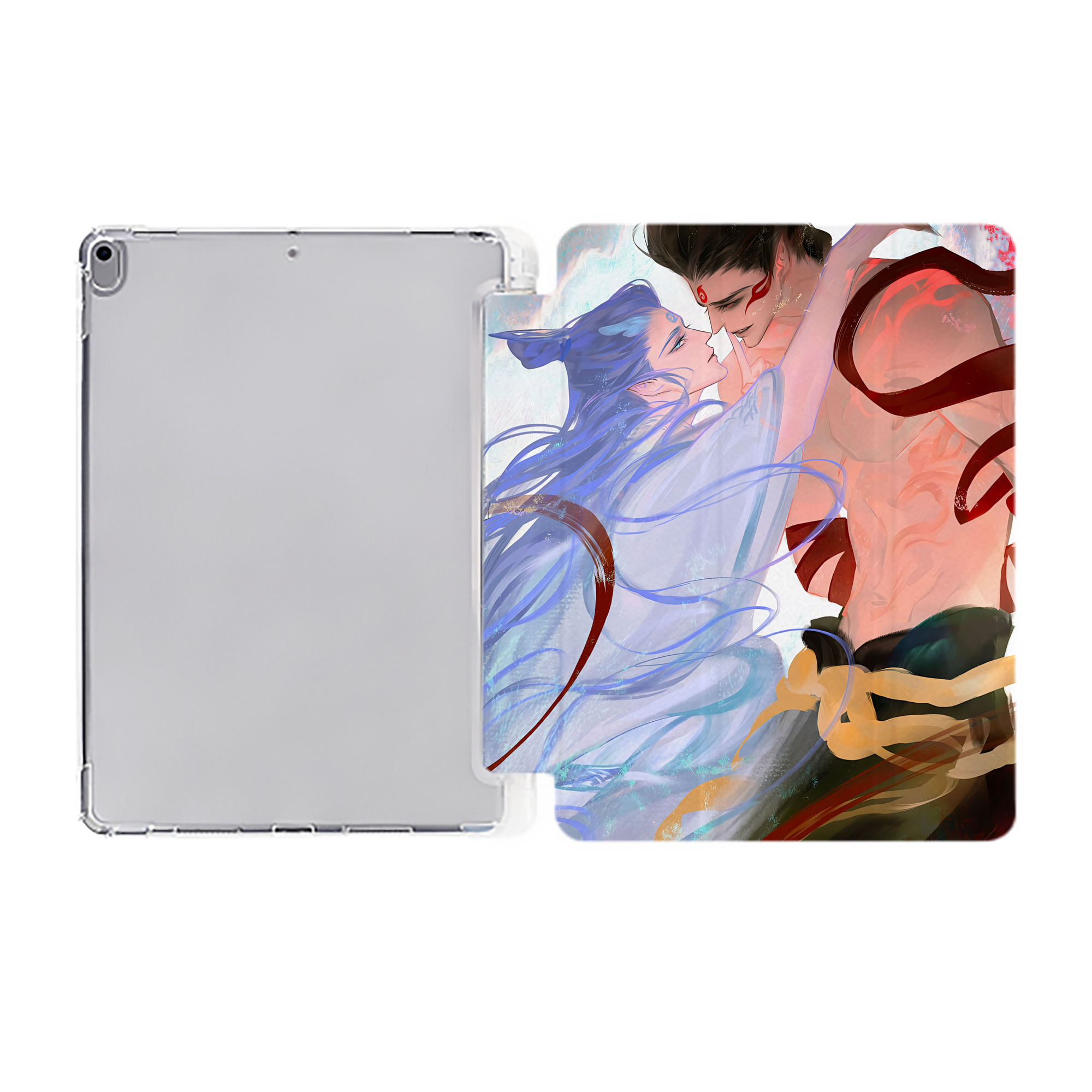 （画像用） Ne Zha 2 ナタ 魔童の大暴れ IPad ケース ペン収納付き 三つ折りスタンド PUレザー×シリコン 対応機種9.5/10.5/10.9インチ